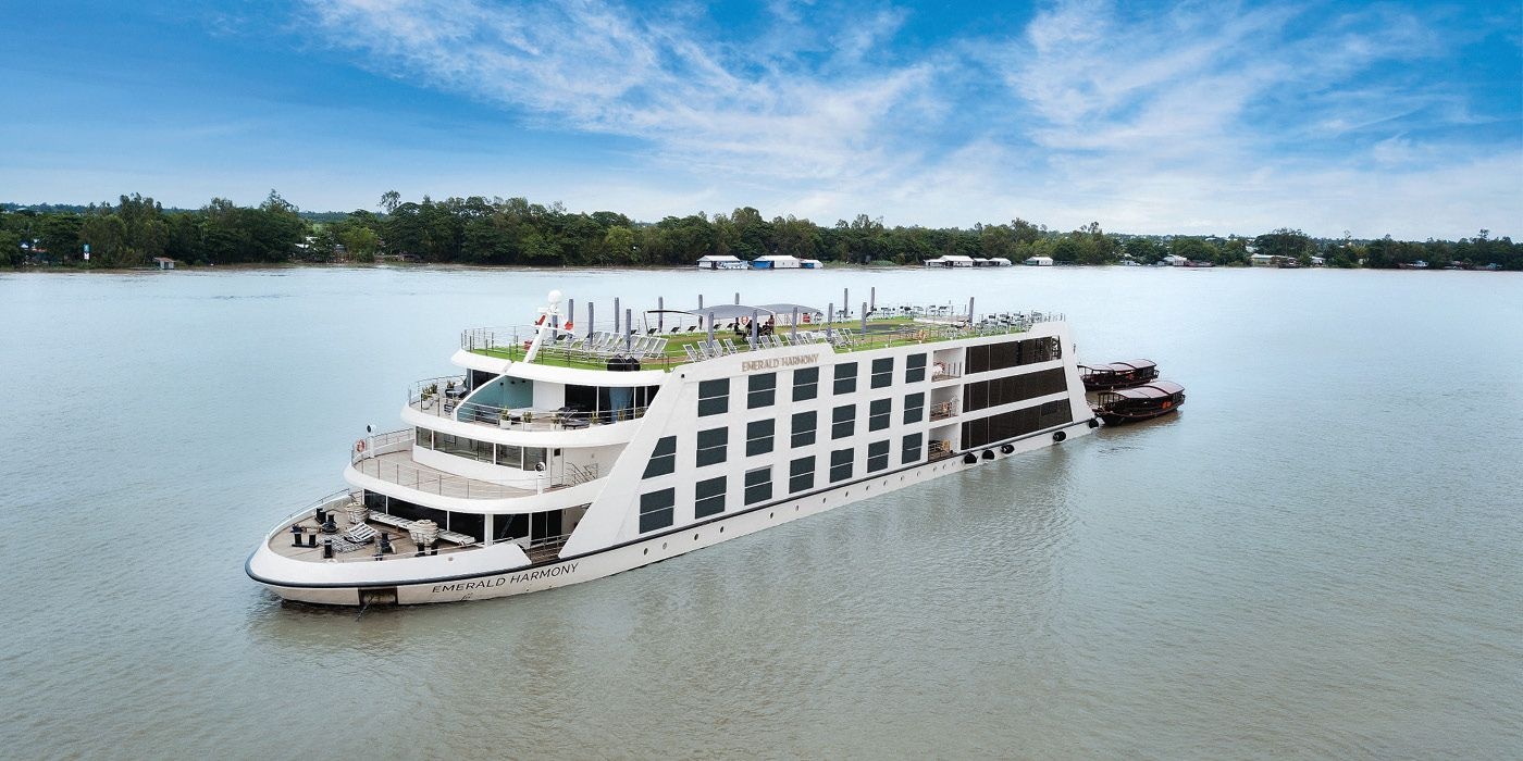 Emerald Harmony sailing on the Mekong River